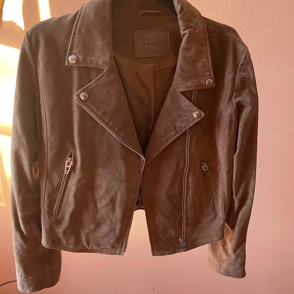 BLANKNYC Next Level Suede Moto Jacket Discontinued Coffee Bean